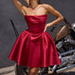 Strapless Straight Neckline Short Dress By Ladivine KV1133 - Women Evening Formal Gown - Special Occasion