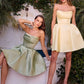 Strapless Straight Neckline Short Dress By Ladivine KV1133 - Women Evening Formal Gown - Special Occasion