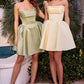 Strapless Straight Neckline Short Dress By Ladivine KV1133 - Women Evening Formal Gown - Special Occasion