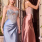 Fitted Strapless Keyhole Gown By Ladivine KV1135 - Women Evening Formal Gown - Special Occasion