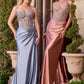 Fitted Strapless Keyhole Gown By Ladivine KV1135 - Women Evening Formal Gown - Special Occasion