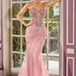 Crystal & Sequin Mermaid Gown By Ladivine KV1137 - Women Evening Formal Gown - Special Occasion