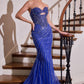 Crystal & Sequin Mermaid Gown By Ladivine KV1137 - Women Evening Formal Gown - Special Occasion