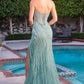 Strapless High Slit Mermaid Gown By Ladivine KV1138 - Women Evening Formal Gown - Special Occasion