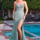 Strapless High Slit Mermaid Gown By Ladivine KV1138 - Women Evening Formal Gown - Special Occasion