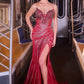Strapless High Slit Mermaid Gown By Ladivine KV1138 - Women Evening Formal Gown - Special Occasion