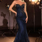 Crystal and Sequin Mermaid Gown By Ladivine KV1141 - Women Evening Formal Gown - Special Occasion