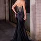Strapless Bodice Leg Slit Gown By Ladivine KV1142 - Women Evening Formal Gown - Special Occasion