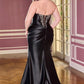 Satin Strapless Sweetheart Neck Gown By Ladivine KV1142C - Women Evening Formal Gown - Curves