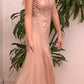 Floral Embellished One Shoulder Corset Slit Gown By Ladivine CB098 - Women Evening Formal Gown - Special Occasion