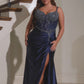 Embellished Sweetheart Neckline Gown By Ladivine CD718C - Women Evening Formal Gown - Curves