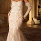 Lace Mermaid with Removable Sleeves Bridal Gown by Andrea & Leo Couture - WL008