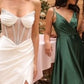 Embellished Satin Strapless Corset Bridal Gown by Ladivine CDS423W