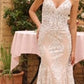 Fit & Flare Embellished Wedding Gown By Ladivine J859W - Women Evening Formal Gown - Special Occasion