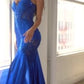 Satin Glitter & Lace Mermaid Gown by Cinderella Divine CDS470 - Special Occasion