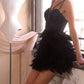 Sweetheart Neckline Feather Short Dress by Cinderella Divine CD0224 - Special Occasion