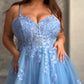 Applique V-Neckline Tulle Gown by Cinderella Divine C148C - Curves