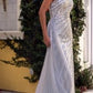 One Shoulder Silver Beaded Formal Evening Gown by Andrea & Leo Couture - A1314 - Special Occasion/Curves