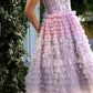 Strapless Layered Ruffle Tea Length Gown by Andrea & Leo Couture A1309 Gown - Special Occasion