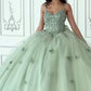 3D Butterfly Applique Sleeveless Quinceanera Gown by Cinderella Divine 15718