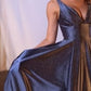 Glimmering Stretch Satin A-Line Gown by Cinderella Divine CC2349 - Special Occasion