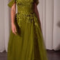 Off The Shoulder Scoop Neckline Gown by Cinderella Divine CD799 - Special Occasion/Curves