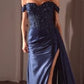 Off The Shoulder Sweetheart Neckline Gown by Cinderella Divine CD803 - Special Occasion/Curves