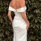 Off The Shoulder Sweetheart Leg Slit Wedding Gown by Cinderella Divine CD371W