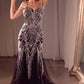 Embellished V-Neckline Mermaid Gown by Cinderella Divine 9317 - Special Occasion/Curves
