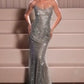 Strapless Scoop Neckline Gown By Ladivine CC385 - Women Evening Formal Gown - Special Occasion
