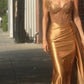 Strapless Sweetheart Leg Slit Gown By Ladivine CD773 - Women Evening Formal Gown - Special Occasion/Curves