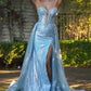 Strapless Plunging Neckline Tulle Gown By Ladivine CM384 - Women Evening Formal Gown - Special Occasion