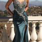 Sweetheart Neckline Crystal & Satin Gown By Ladivine CM383 - Women Evening Formal Gown - Special Occasion