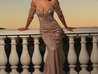 Beaded Off The Shoulder Mermaid Gown By Ladivine CC477 - Women Evening Ariststyles Beaded Off The Shoulder Mermaid Gown By Ladivine CC477 - Women Evening Ariststyles
