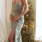 Strapless Sheer Pleated Corset Gown by Andrea and Leo A1396 - Special Occasion