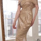 Glitter Off Shoulder Sheath Gown By Amoris T603 - Women Evening Formal Gown - Special Occasion