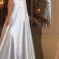 Satin Pleated Neckline A-Line Bridal Gown by Cinderella Divine 7481W