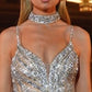 Sequin Plunging Neckline Gown By Ladivine CD719 - Women Evening Formal Gown - Special Occasion