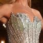 Glitter Layered Tulle A-Line Gown by Cinderella Divine CDS541 - Special Occasion