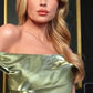 Organza Off The Shoulder Neckline Gown by Cinderella Divine J885 - Special Occasion