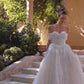 3D Floral Applique A-Line Bridal Gown by Andrea & Leo Couture WL090