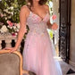 Glitter Deep V-Neckline A-Line Gown by Andrea and Leo A1477 - Special Occasion