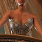 Embellished Crystal Corset Gown By Ladivine CDS546 - Women Evening Formal Gown - Special Occasion