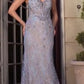 Sequin Sweetheart Neckline Gown By Ladivine CD713 - Women Evening Formal Gown - Special Occasion