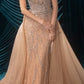Plunging Sweetheart Layered Tulle Gown by Andrea and Leo A1505 - Special Occasion