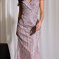 Beaded Tulle V-Neckline Gown By Ladivine CD698 - Women Evening Formal Gown - Special Occasion/Curves