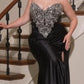 Satin Strapless Sweetheart Neck Gown By Ladivine KV1142C - Women Evening Formal Gown - Curves