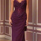 Strapless Sheer Corset Sheath Gown By Ladivine CD683 - Women Evening Formal Gown - Special Occasion