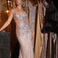 One Shoulder Beadwork Leg Slit Gown By Ladivine CD677 - Women Evening Formal Gown - Special Occasion