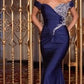 Satin Off Shoulder Neckline Gown By Ladivine CD667 - Women Evening Formal Gown - Special Occasion/Curves